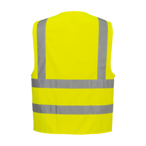 Hi-Vis Two Band and Brace Vest Yellow rear