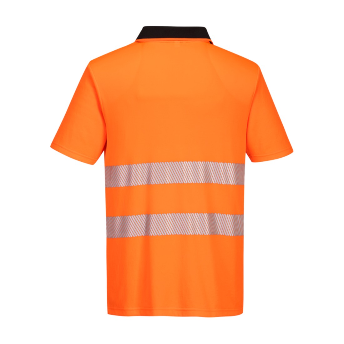 DX4 Hi-Vis Zip Polo Shirt S/S Orange/Black rear