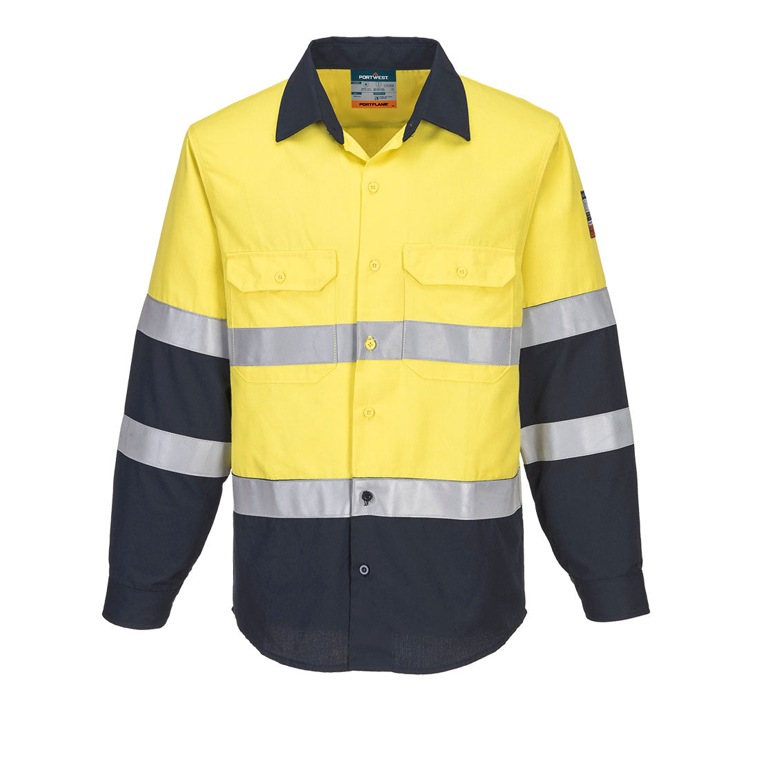 Portflame FR Class D/N Shirt Yellow/Navy