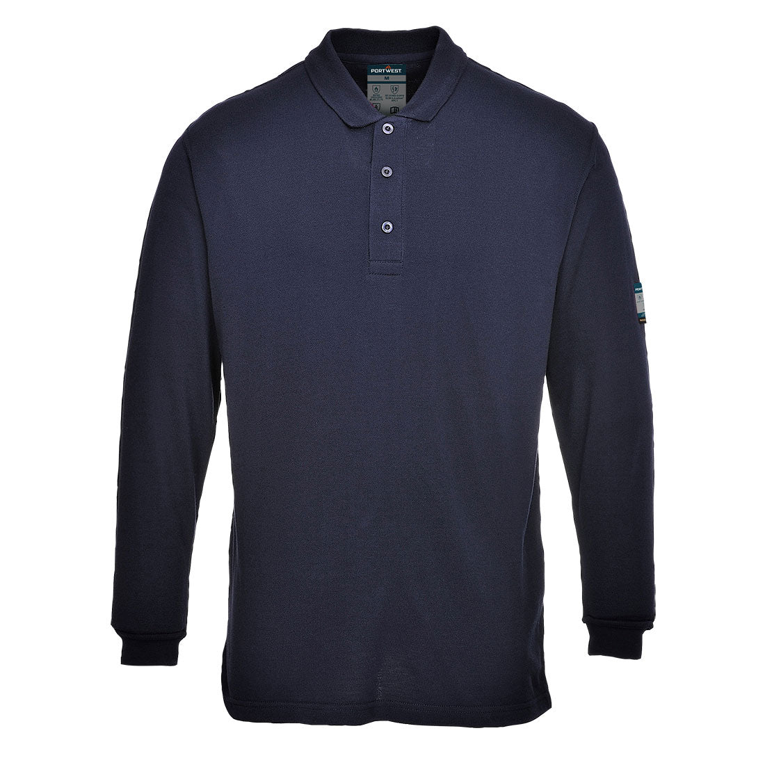 Modaflame Anti-Static FR Long Sleeve Polo Shirt Navy