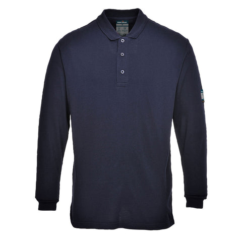 Modaflame Anti-Static FR Long Sleeve Polo Shirt Navy