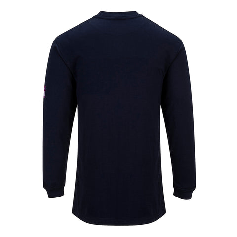 Modaflame Knit Anti-Static FR Long Sleeve T-Shirt Navy back