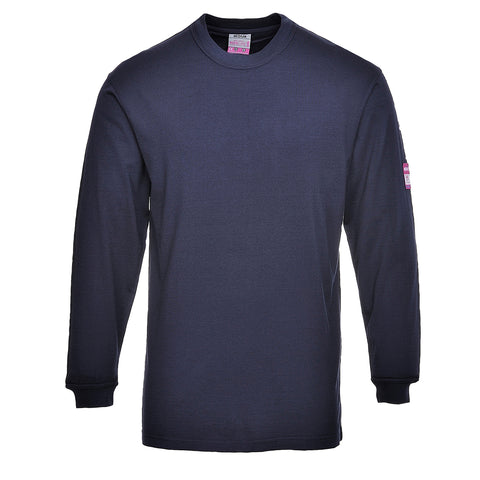 Modaflame Knit Anti-Static FR Long Sleeve T-Shirt Navy