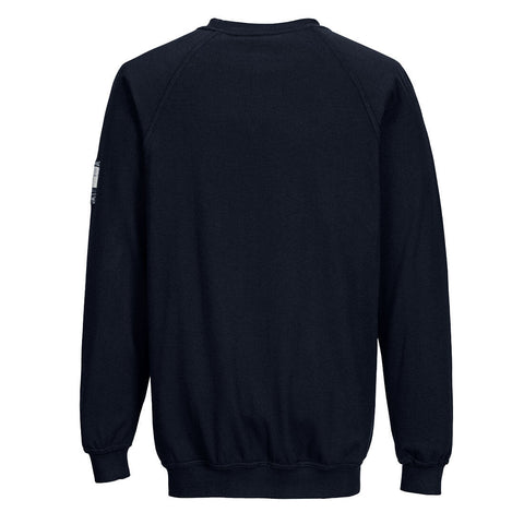 Modaflame Knit Anti-Static FR Long Sleeve Sweatshirt Navy back