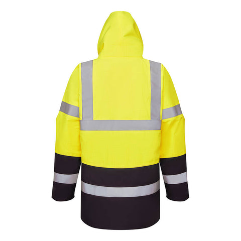 Bizflame Rain FR Hi-Vis ARC Jacket Yellow/Navy back