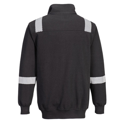 WX3 Modaflame Knit FR 1/4 Zip Sweatshirt Black back