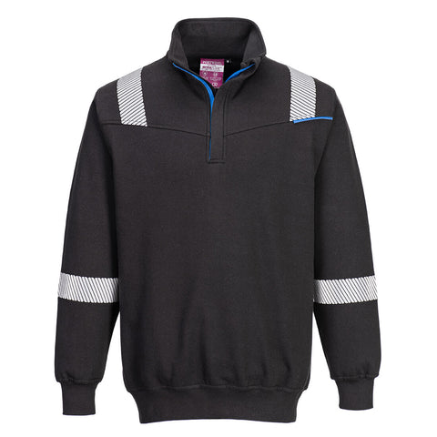 WX3 Modaflame Knit FR 1/4 Zip Sweatshirt Black