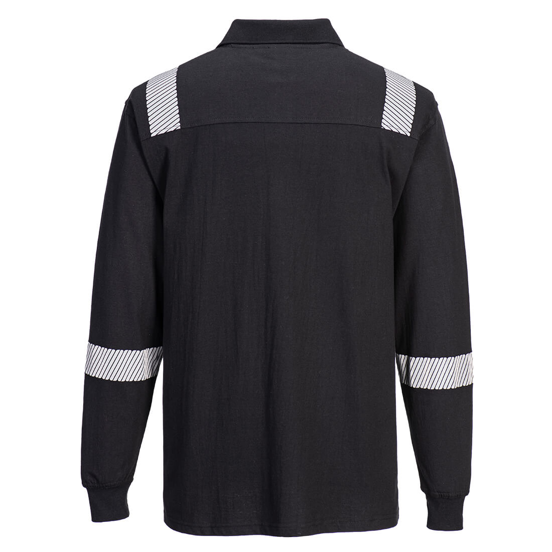 WX3 Modaflame Knit FR Long Sleeve Polo Shirt Black back