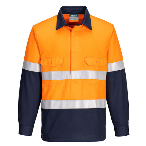 Portflame FR Class D/N Two-Tone Vented Shirt Orange/Navy