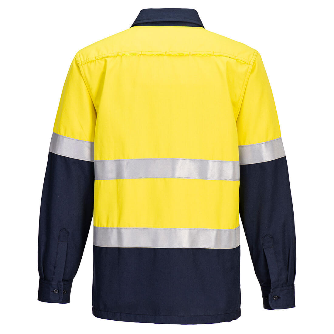 Portflame FR Class D/N Two-Tone Vented Shirt Yellow/Navy back