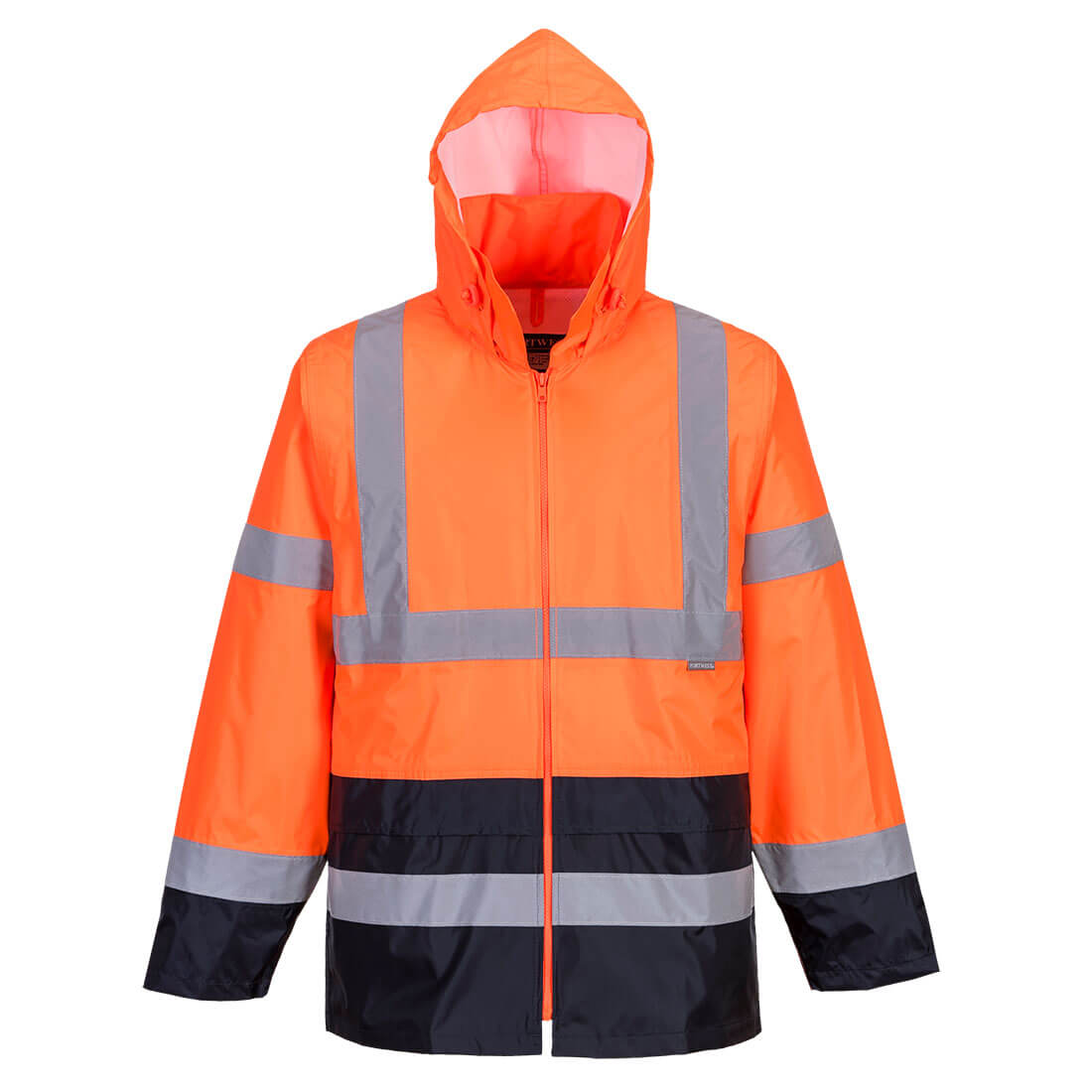 Hi-Vis Contrast Rain Traffic Jacket Orange/Navy