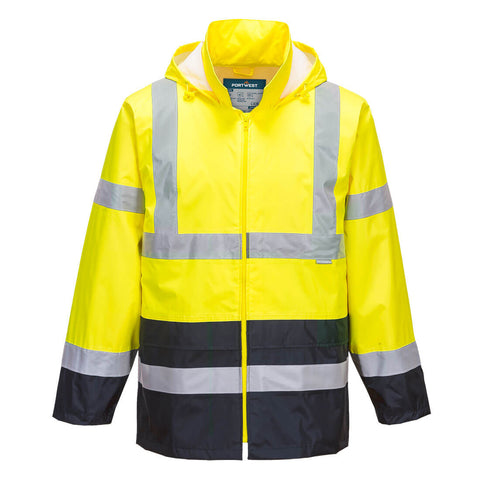 Hi-Vis Contrast Rain Traffic Jacket Yellow/Navy