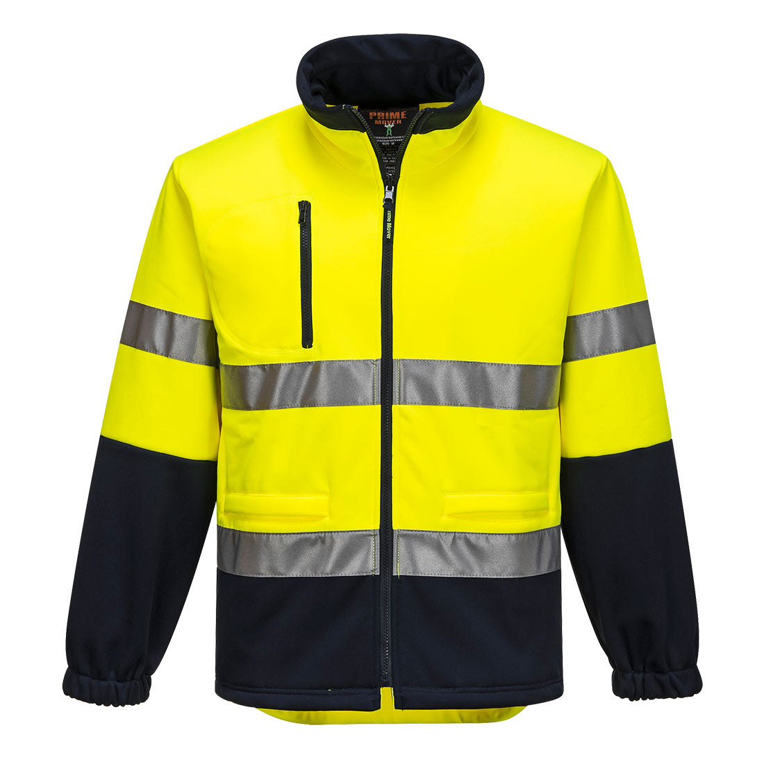 Hi-Vis Water Repellent Contrast Zipped Brush Fleece Yellow/Navy