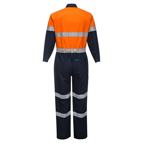 Hi-Vis Contrast Coverall Orange/Navy back
