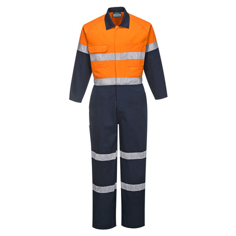 Hi-Vis Contrast Coverall Orange/Navy