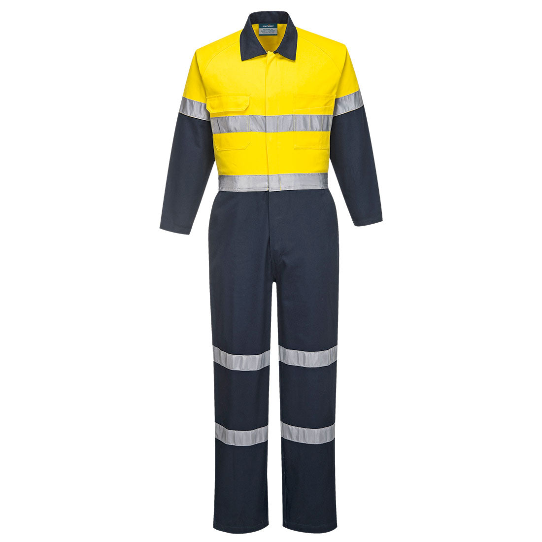 Hi-Vis Contrast Coverall Yellow/Navy