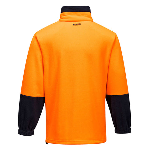 Hi-Vis Contrast 1/4 Zip Class D Polar Fleece Orange/Navy back