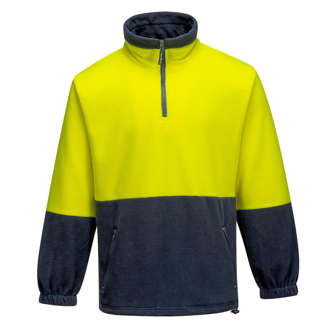 Hi-Vis Contrast 1/4 Zip Class D Polar Fleece Yellow/Navy