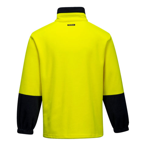 Hi-Vis Contrast 1/4 Zip Class D Polar Fleece Yellow/Navy back