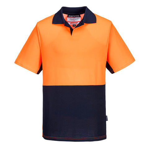 Food Industry Cotton Comfort Polo Shirt S/S Orange/Navy