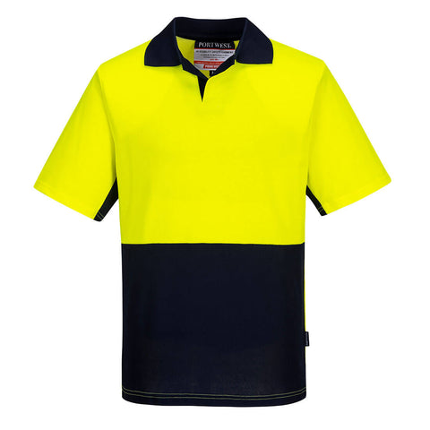 Food Industry Cotton Comfort Polo Shirt S/S Yellow/Navy