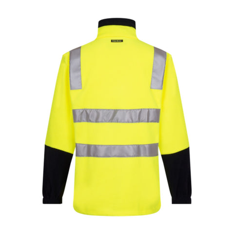 Hi-Vis Contrast 1/4 Zip Polar Fleece Yellow/Navy rear