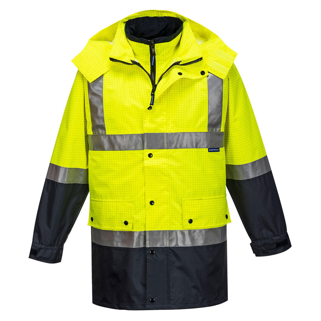 Mackay Hi-Vis Anti-Static 4-in-1 Jacket Yellow/Navy