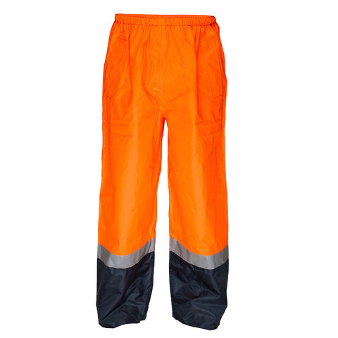Hi-Vis Contrast Rain Pants Orange/Navy