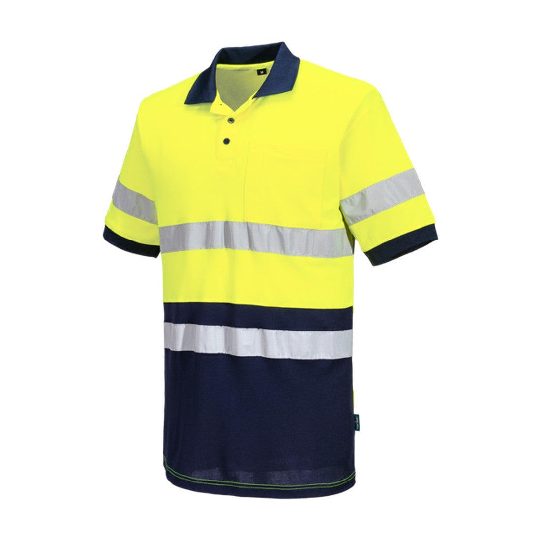 Hi-Vis Class D/N Contrast Polo Shirt S/S Yellow/Navy side
