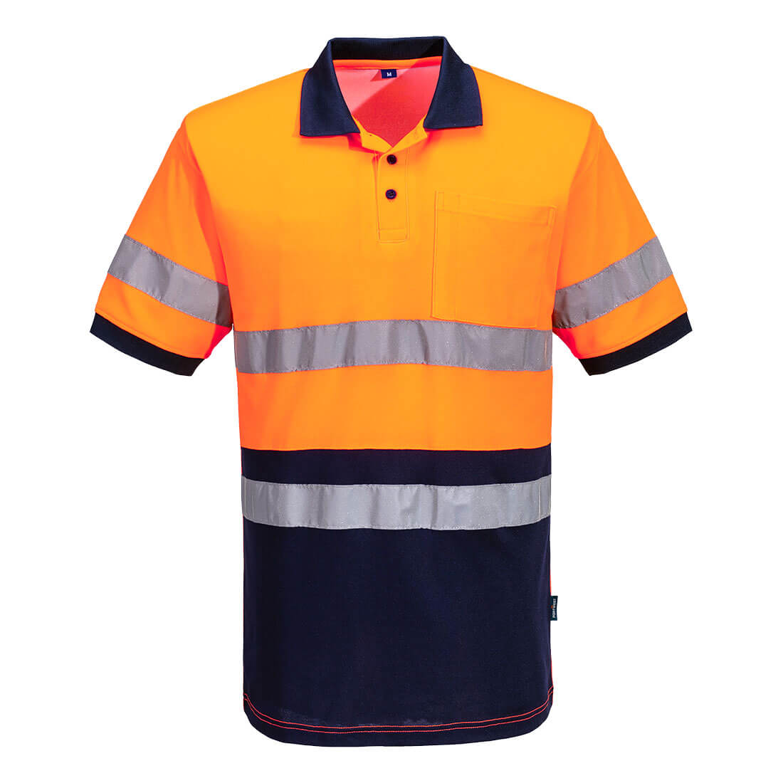 Hi-Vis Class D/N Contrast Polo Shirt S/S Orange/Navy