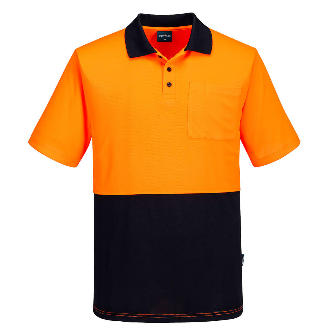 Hi Vis Class D Contrast Polo Shirt S/S Orange/Navy