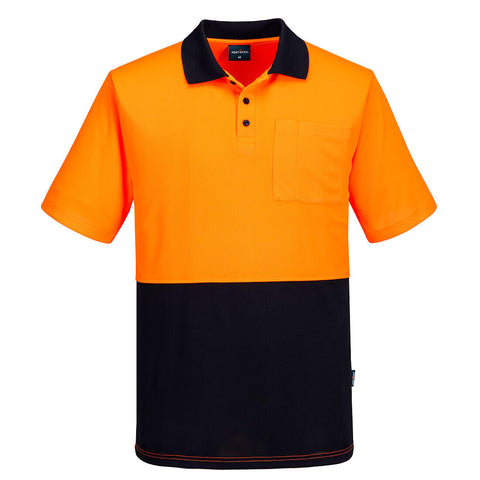 Hi Vis Class D Contrast Polo Shirt S/S Orange/Navy
