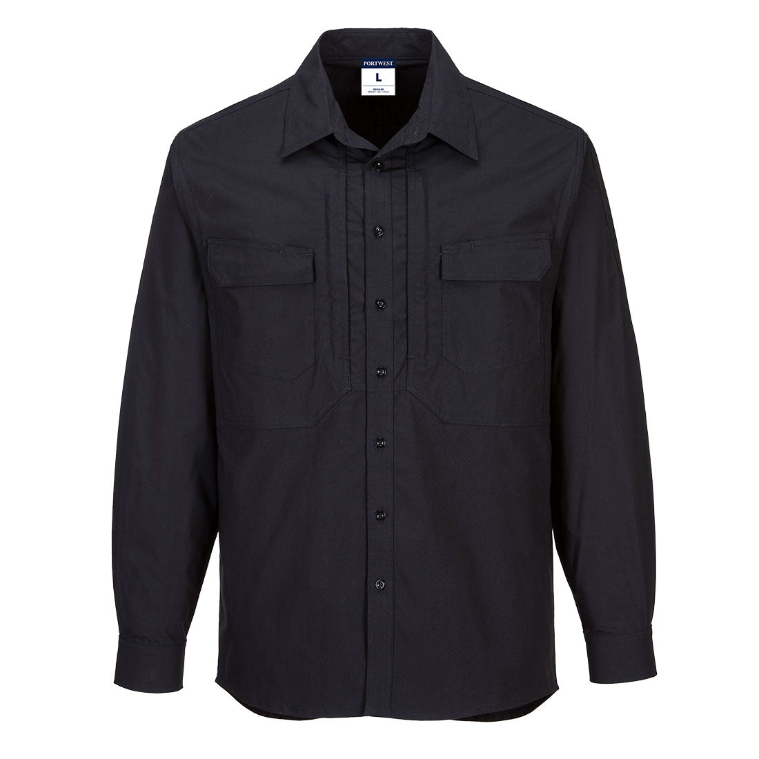 Utility Stretch Long Sleeve Shirt Black