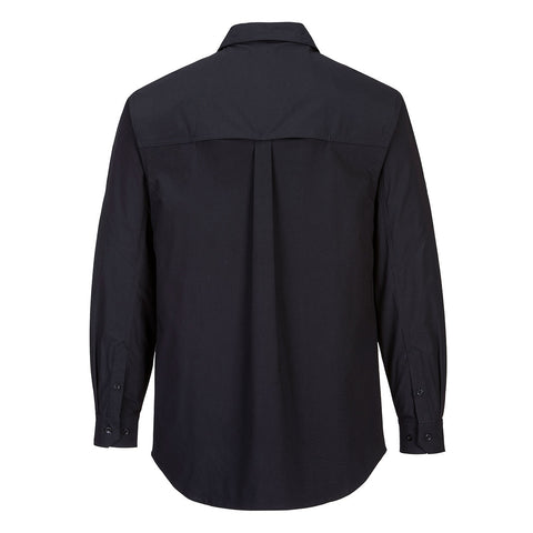 Utility Stretch Long Sleeve Shirt Black back