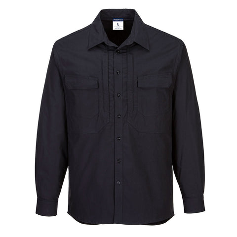 Utility Stretch Long Sleeve Shirt Black