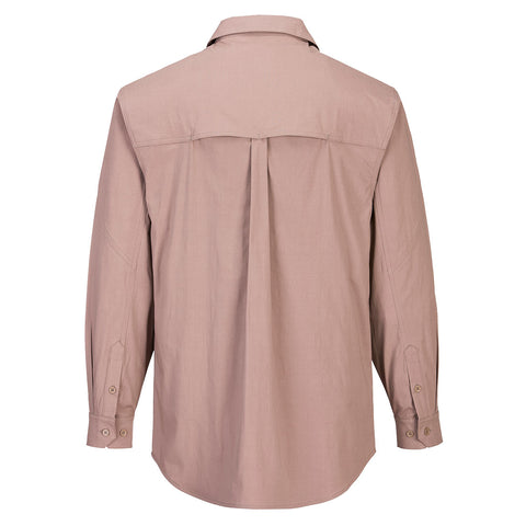 Utility Stretch Long Sleeve Shirt Sand back