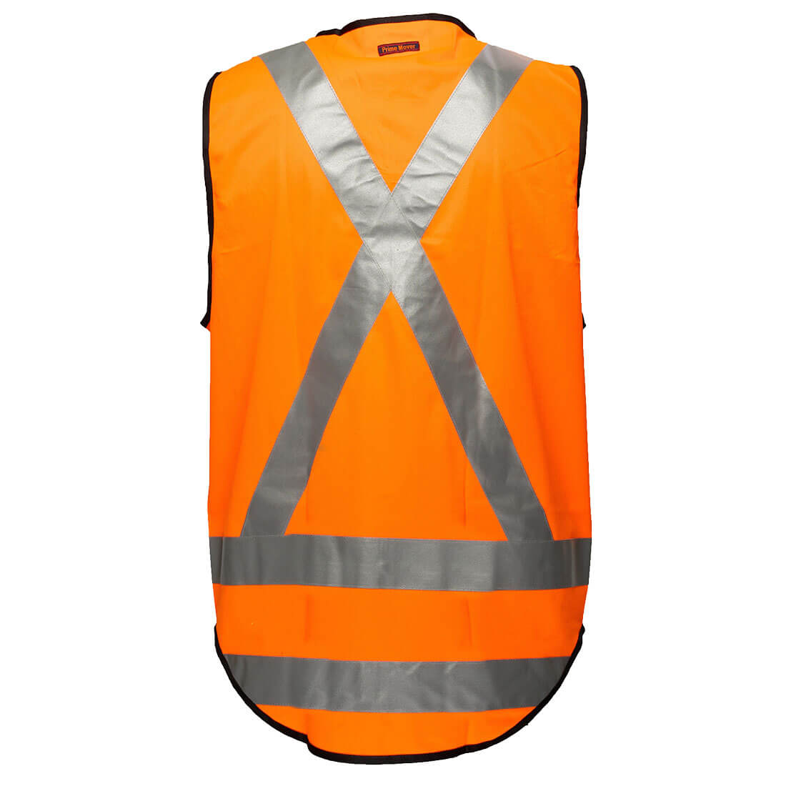 Hi-Vis X Back Zipped Vest Orange back