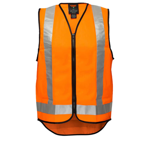 Hi-Vis X Back Zipped Vest Orange