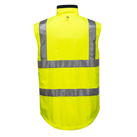 Hi-Vis Reversible Vest Yellow back