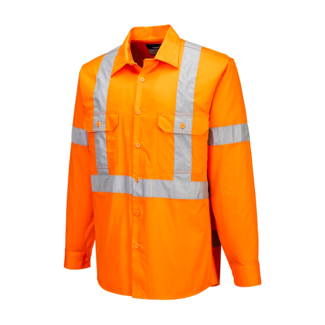 Hi-Vis Lightweight X Back Shirt L/S Orange detail