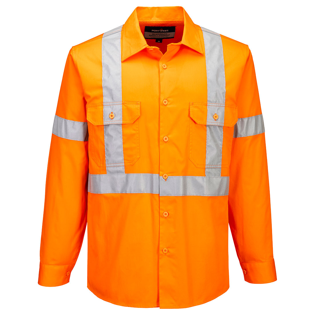 Hi-Vis Lightweight X Back Shirt L/S Orange