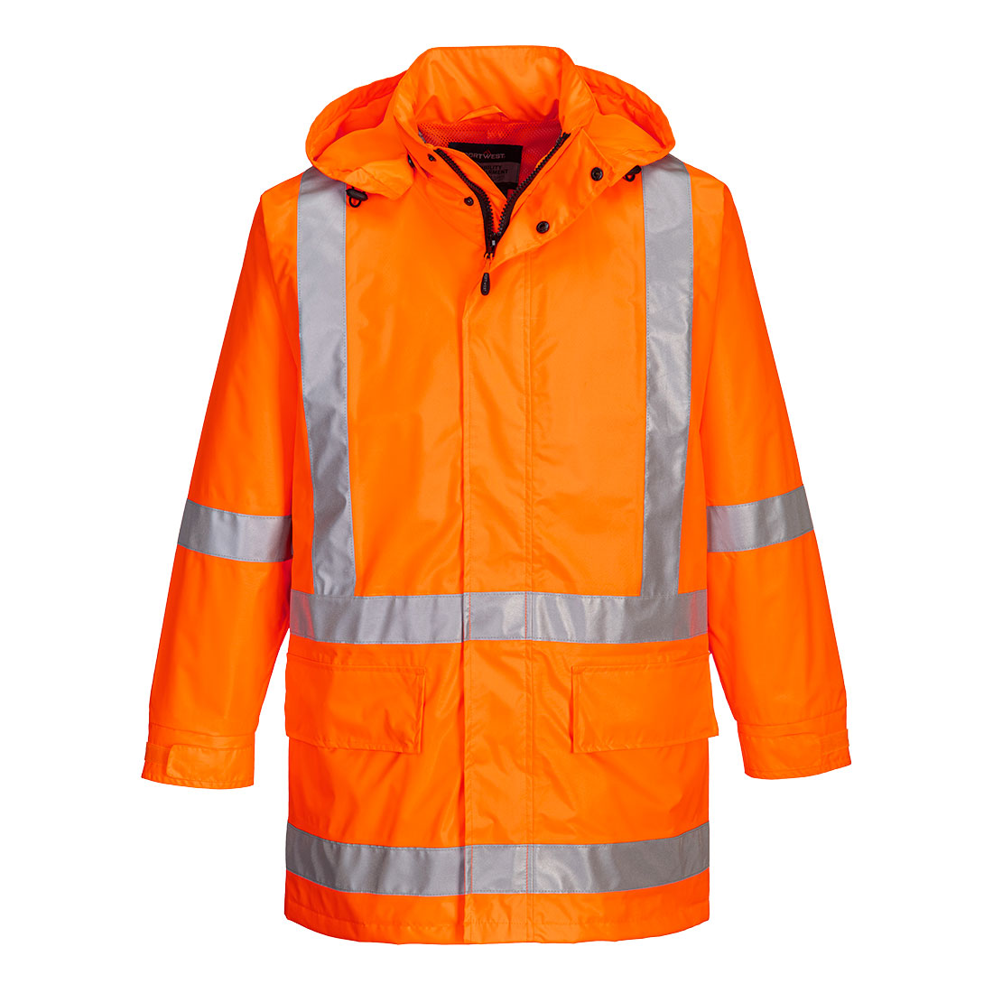 Max Hi-Vis X Back Rain Traffic Jacket Orange