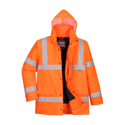 Hi-Vis Winter Traffic Jacket Orange open lining