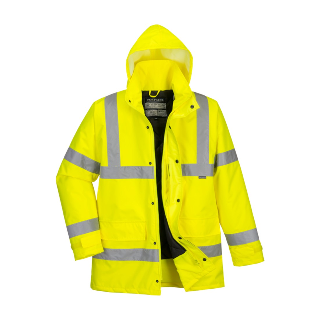 Hi-Vis Winter Traffic Jacket Yellow open lining
