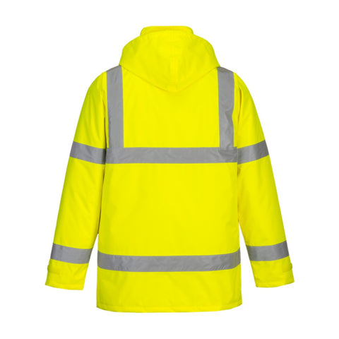 Hi-Vis Winter Traffic Jacket Yellow back