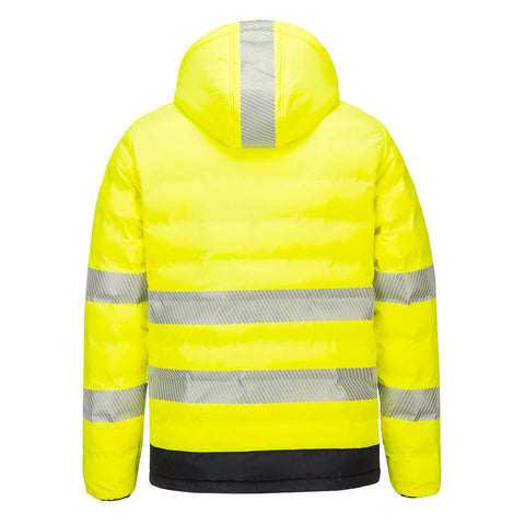 Hi-Vis Ultrasonic Heated Tunnel Jacket Yellow/Black back
