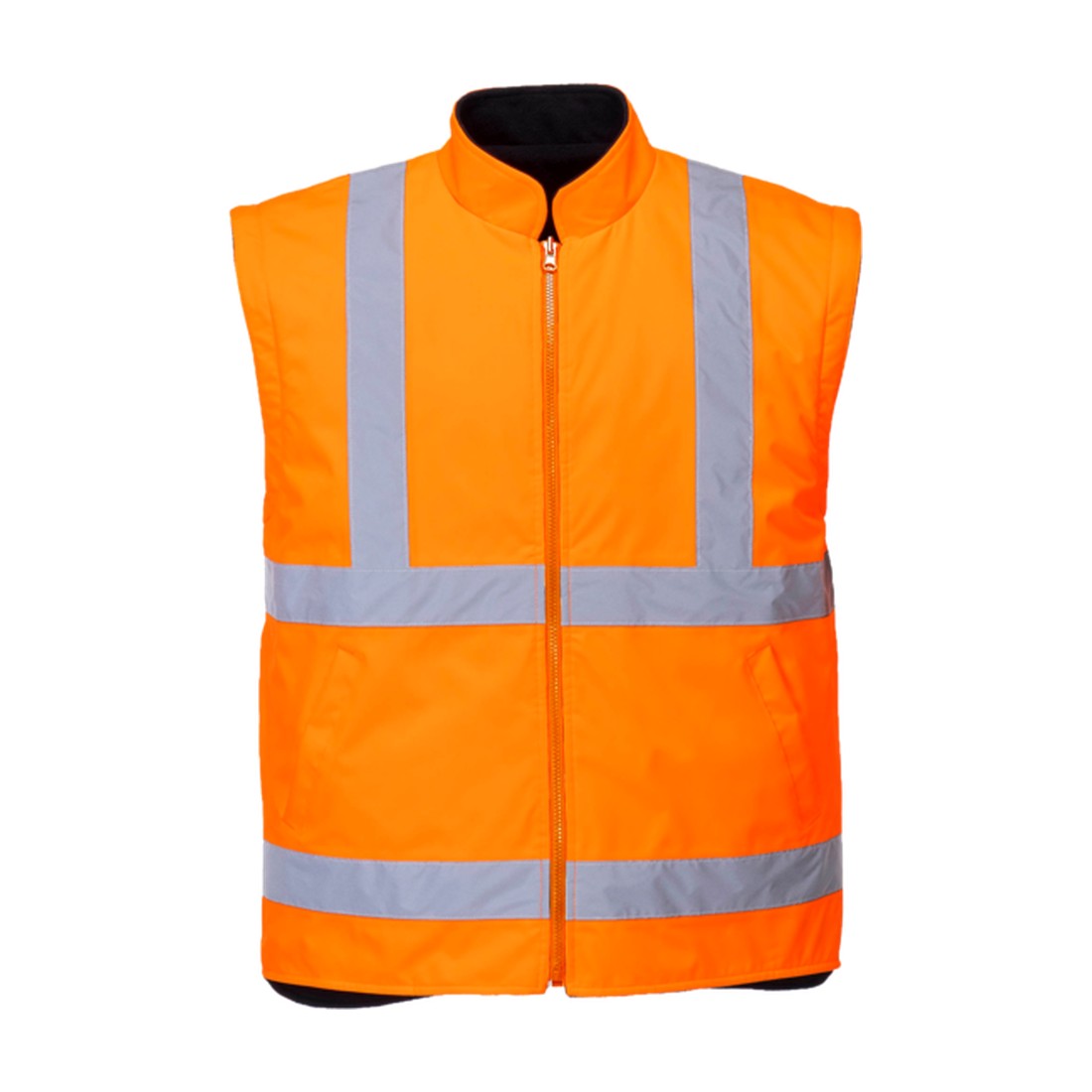 Hi-Vis 5-in-1 Contrast Essential Jacket Orange/Navy inner bodywarmer
