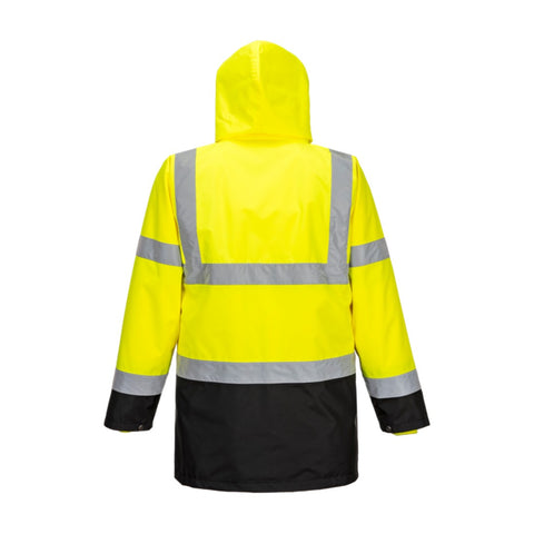 Hi-Vis 5-in-1 Contrast Essential Jacket Yellow/Black back