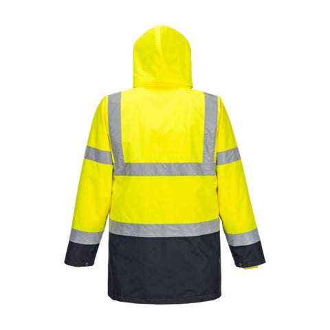 Hi-Vis 5-in-1 Contrast Essential Jacket Yellow/Navy back