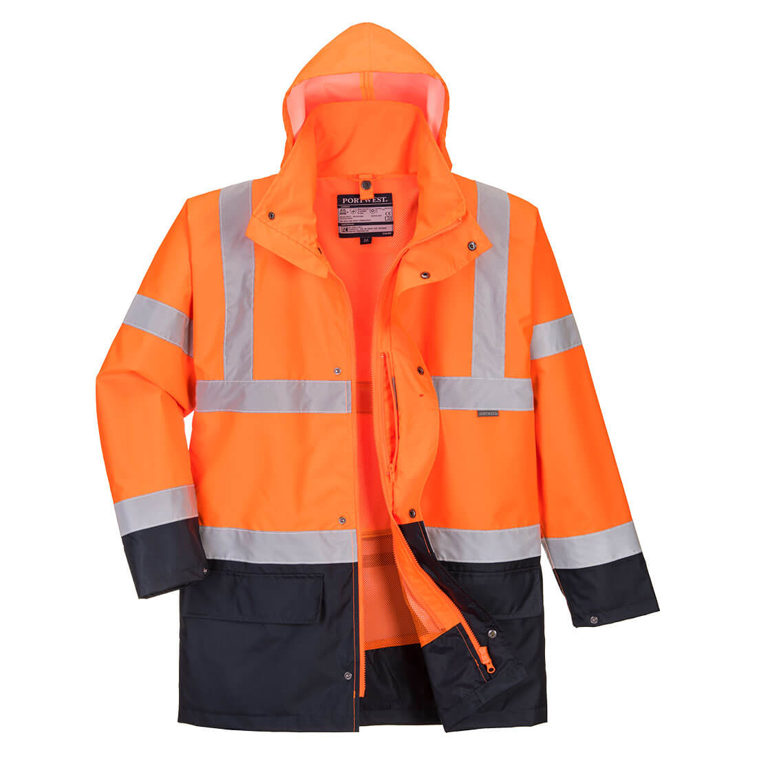 Hi-Vis 5-in-1 Contrast Essential Jacket Orange/Navy